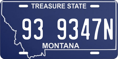 MT license plate 939347N