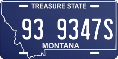 MT license plate 939347S