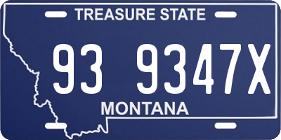 MT license plate 939347X