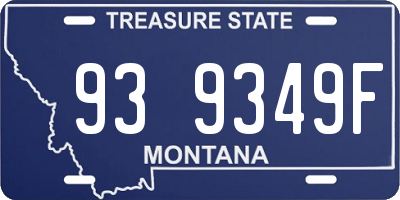 MT license plate 939349F