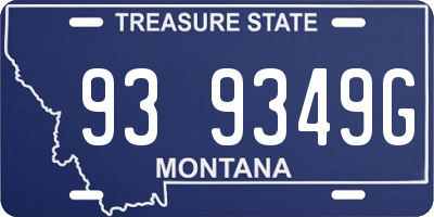 MT license plate 939349G