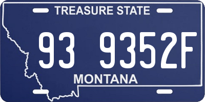 MT license plate 939352F