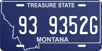 MT license plate 939352G