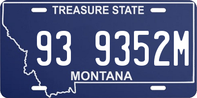MT license plate 939352M
