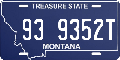 MT license plate 939352T