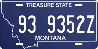 MT license plate 939352Z