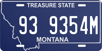 MT license plate 939354M