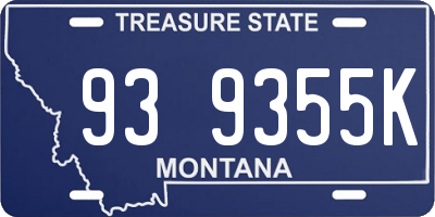 MT license plate 939355K