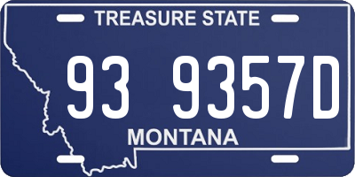 MT license plate 939357D