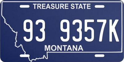 MT license plate 939357K