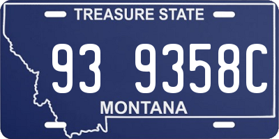 MT license plate 939358C