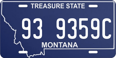 MT license plate 939359C