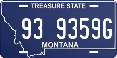 MT license plate 939359G