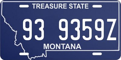 MT license plate 939359Z