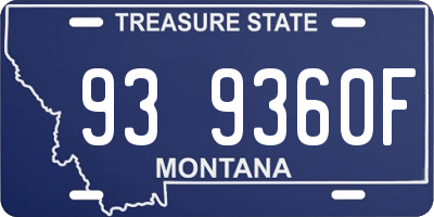 MT license plate 939360F