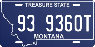 MT license plate 939360T