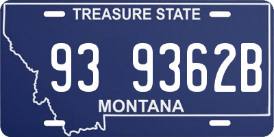 MT license plate 939362B