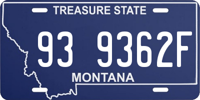 MT license plate 939362F