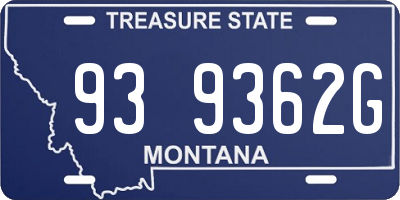 MT license plate 939362G