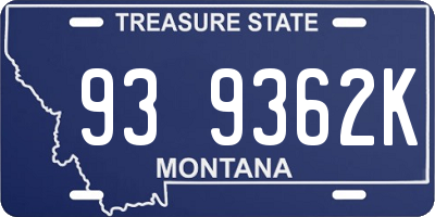 MT license plate 939362K