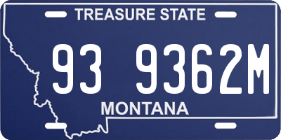 MT license plate 939362M