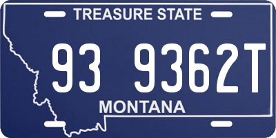 MT license plate 939362T