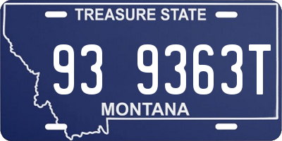 MT license plate 939363T