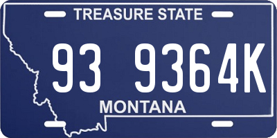 MT license plate 939364K