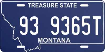 MT license plate 939365T