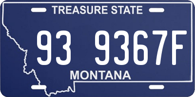 MT license plate 939367F