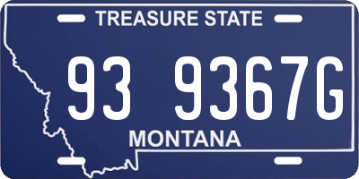 MT license plate 939367G