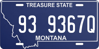 MT license plate 939367Q