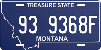 MT license plate 939368F