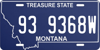 MT license plate 939368W
