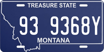 MT license plate 939368Y