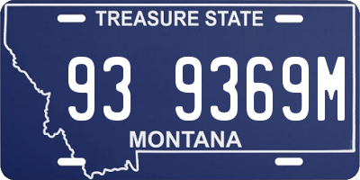 MT license plate 939369M