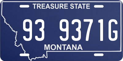 MT license plate 939371G