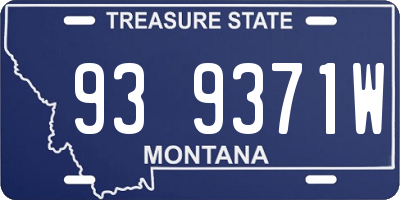 MT license plate 939371W