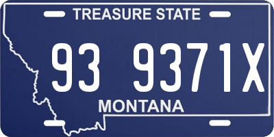 MT license plate 939371X