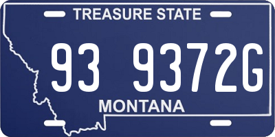 MT license plate 939372G