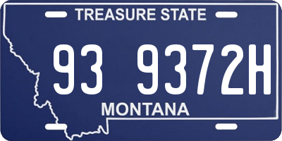 MT license plate 939372H