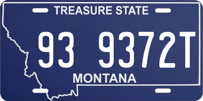 MT license plate 939372T