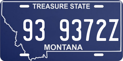 MT license plate 939372Z
