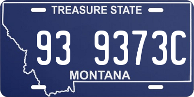 MT license plate 939373C