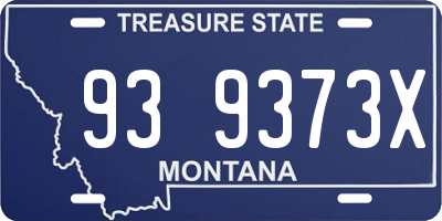 MT license plate 939373X