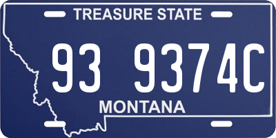 MT license plate 939374C