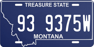 MT license plate 939375W