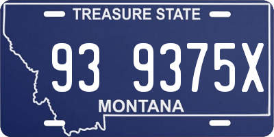 MT license plate 939375X