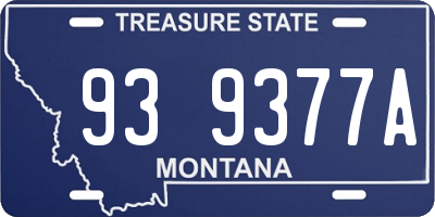 MT license plate 939377A