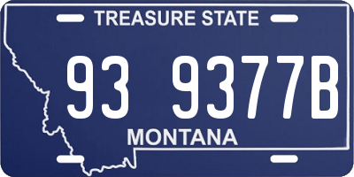 MT license plate 939377B